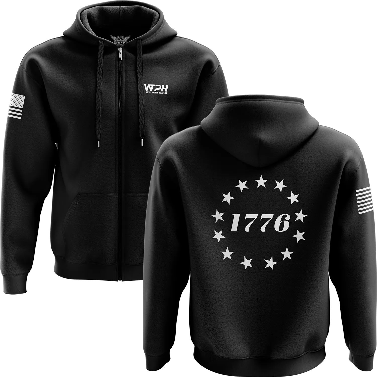 1776 Betsy Ross Flag Zip Up Hoodie