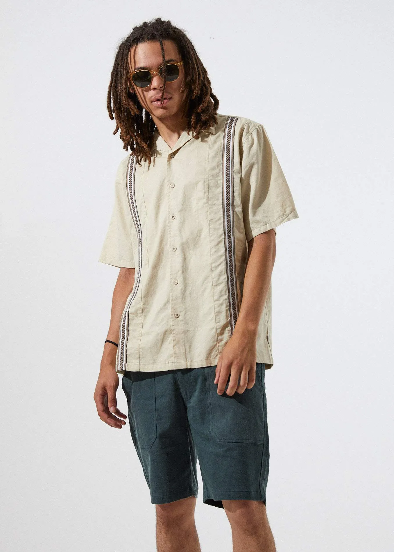 Afends Mens Down The Line - Short Sleeve Shirt