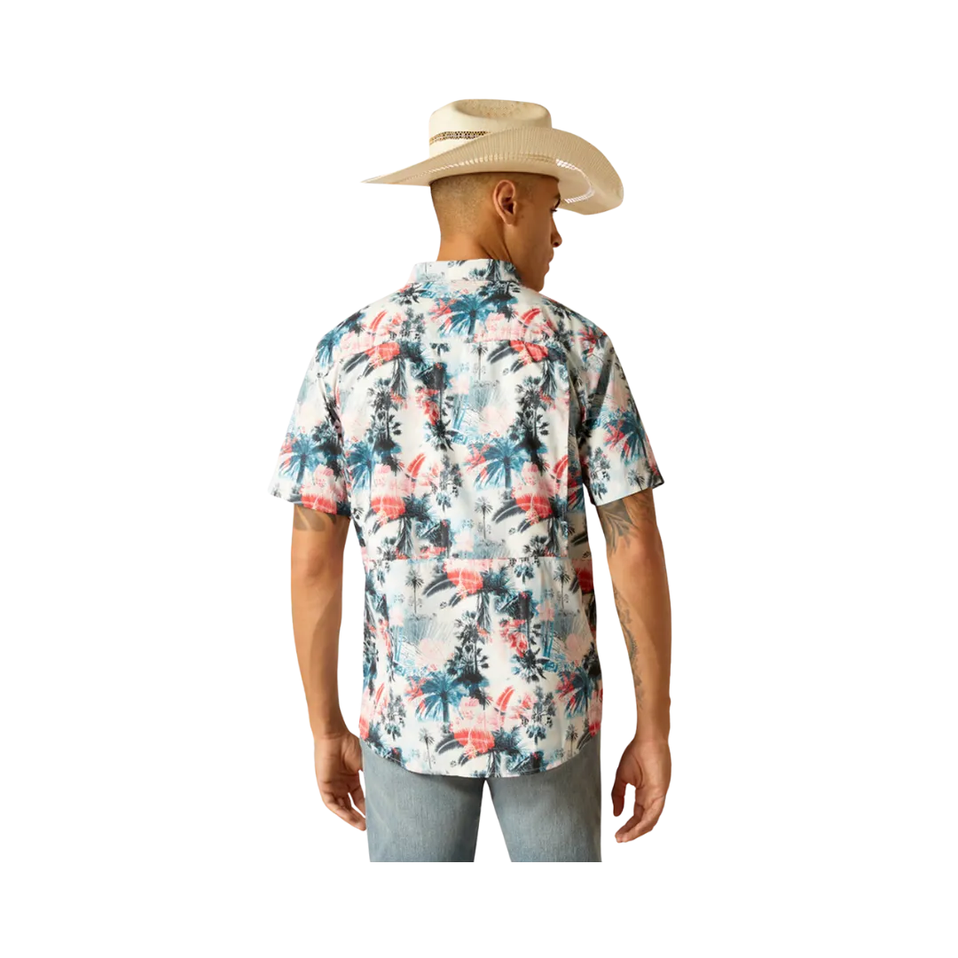 Ariat Men's Venttek Fitted Print White Shirt