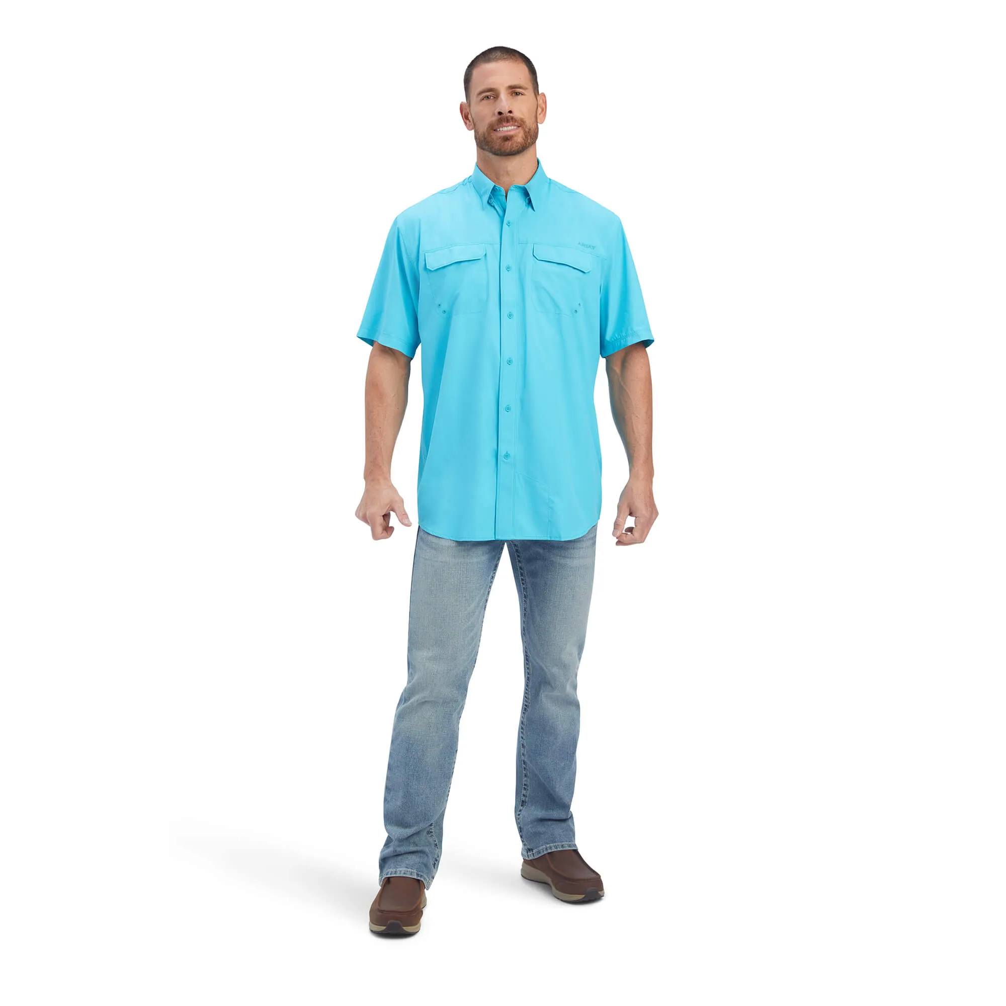 Ariat Men's Venttek Outbound Classic Fit Scuba Blue Shirt