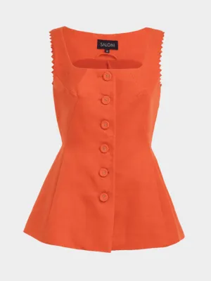 Bibba Sleeveless Jacket in Terracotta