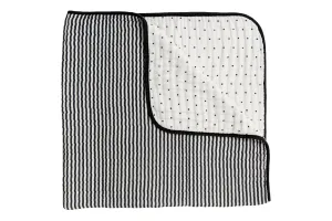 BLACK AND WHITE STRIPE REVERSIBLE QUILT