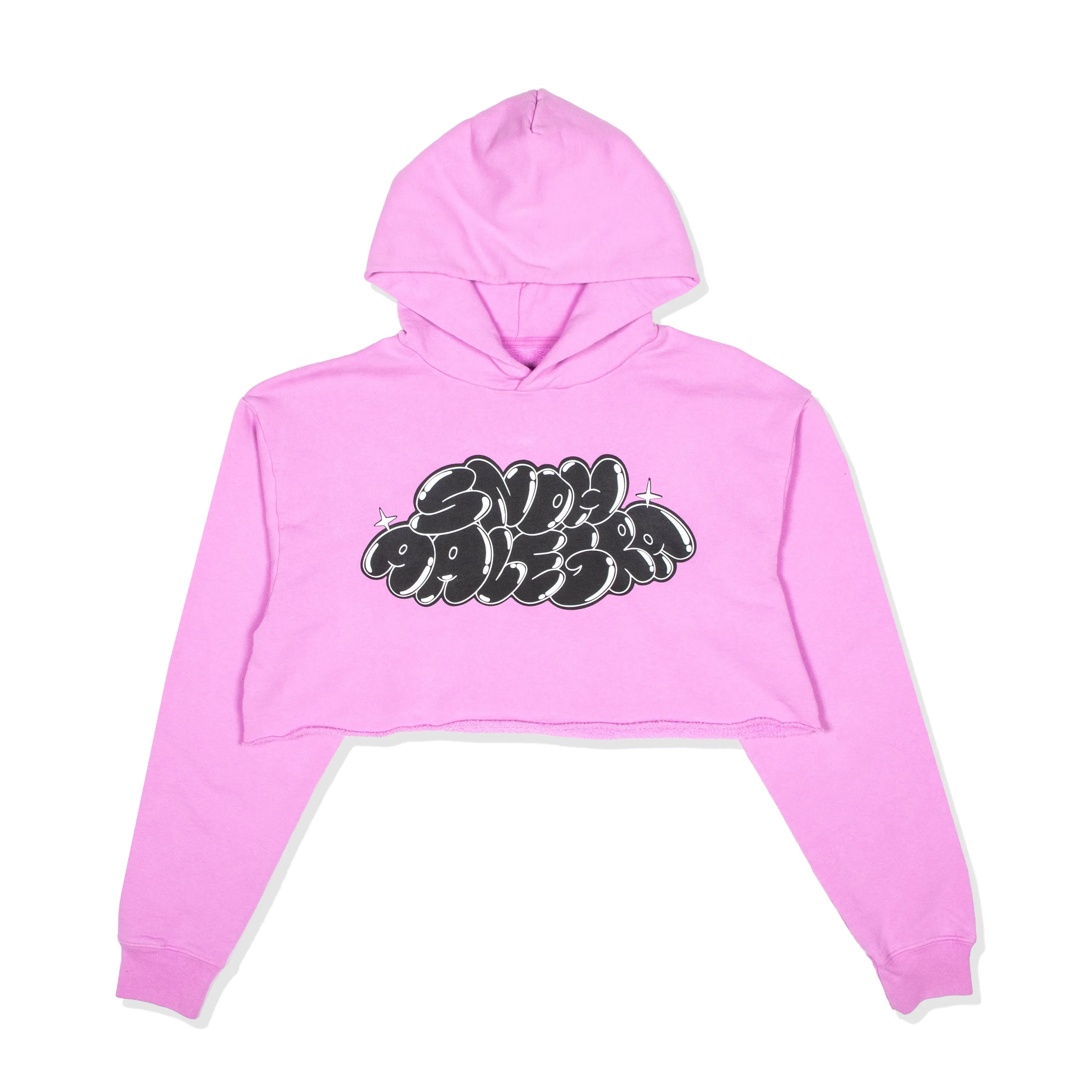 BUBBLE LOGO CROPPED HOODIE (PINK)