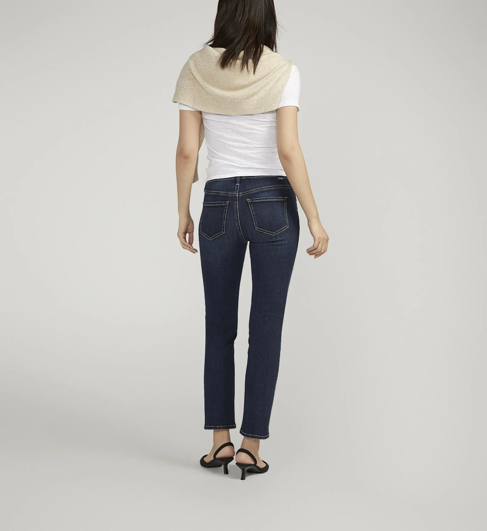 Cassie Mid Rise Slim Straight Leg Jeans