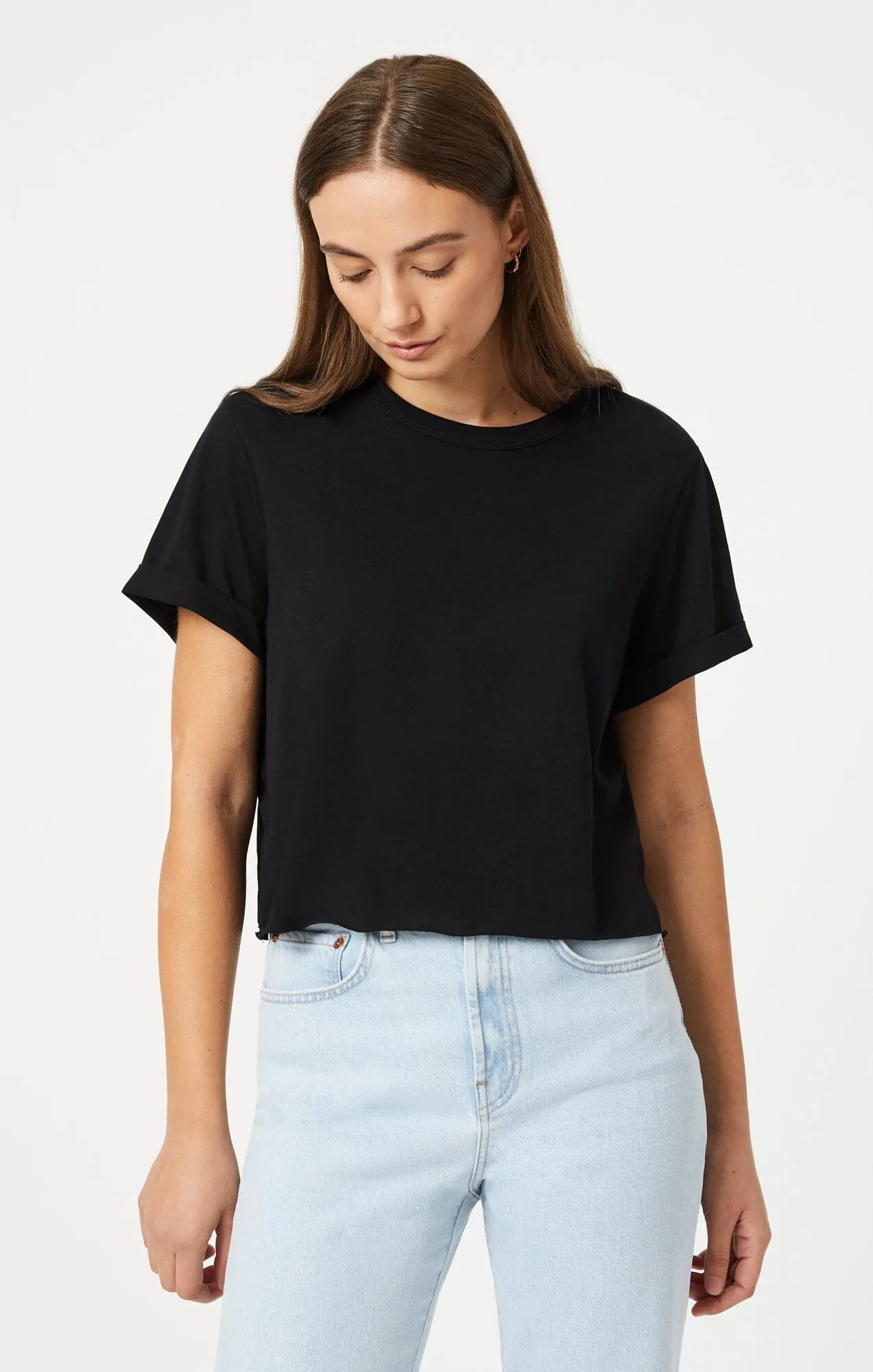 CROPPED T-SHIRT IN BLACK