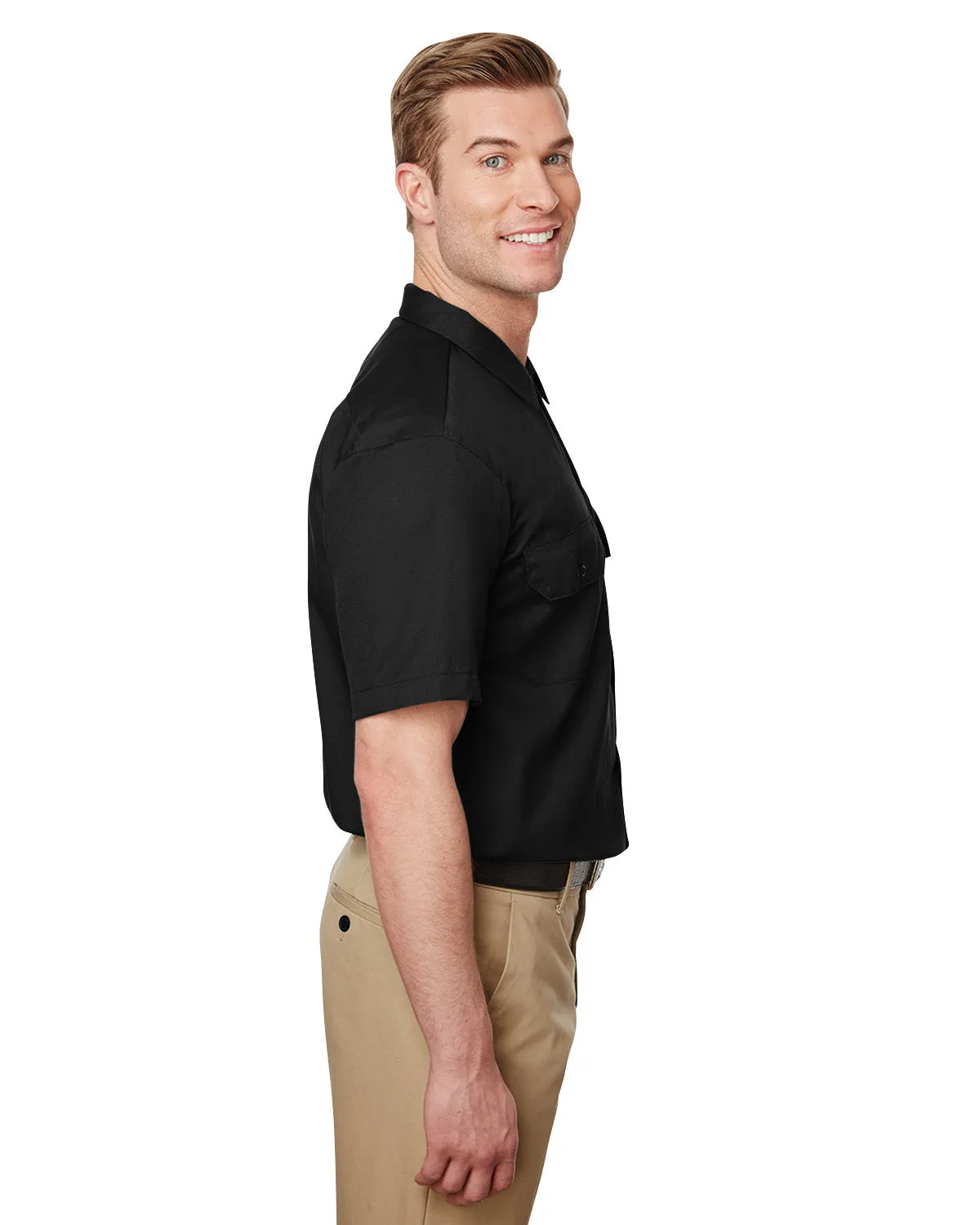 Dickies Men's Short Sleeve Slim Fit Flex Twill Work Shirt