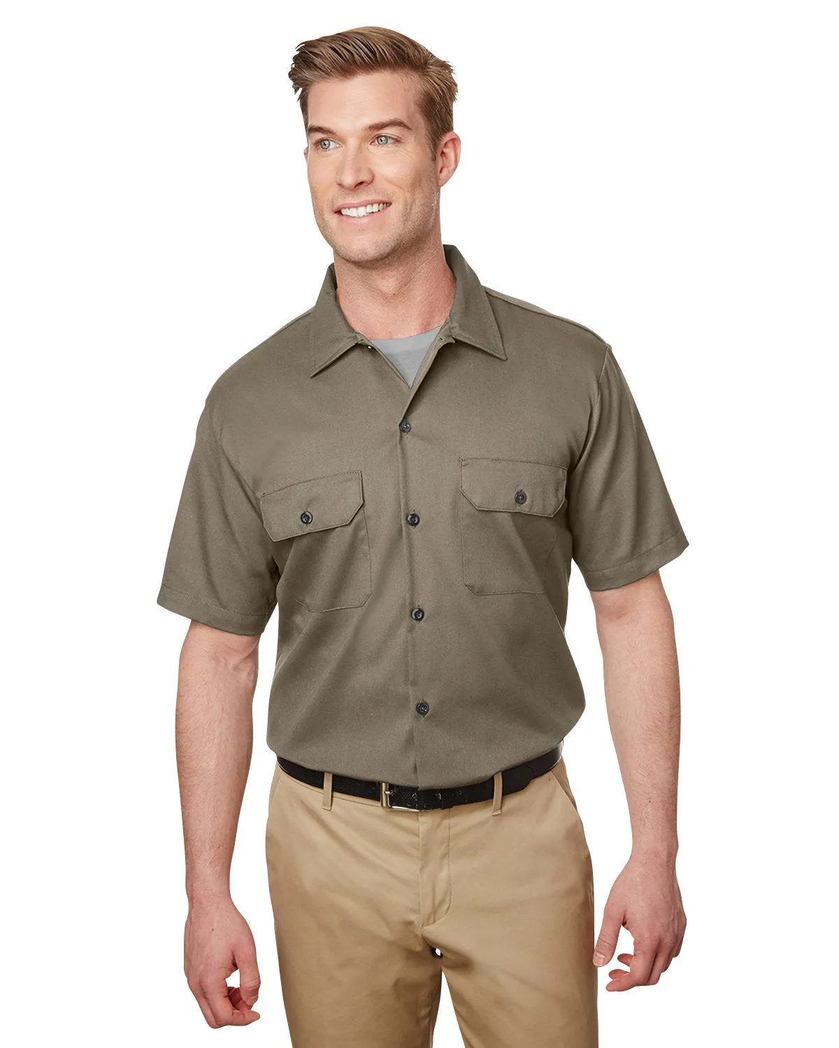 Dickies Men's Short Sleeve Slim Fit Flex Twill Work Shirt