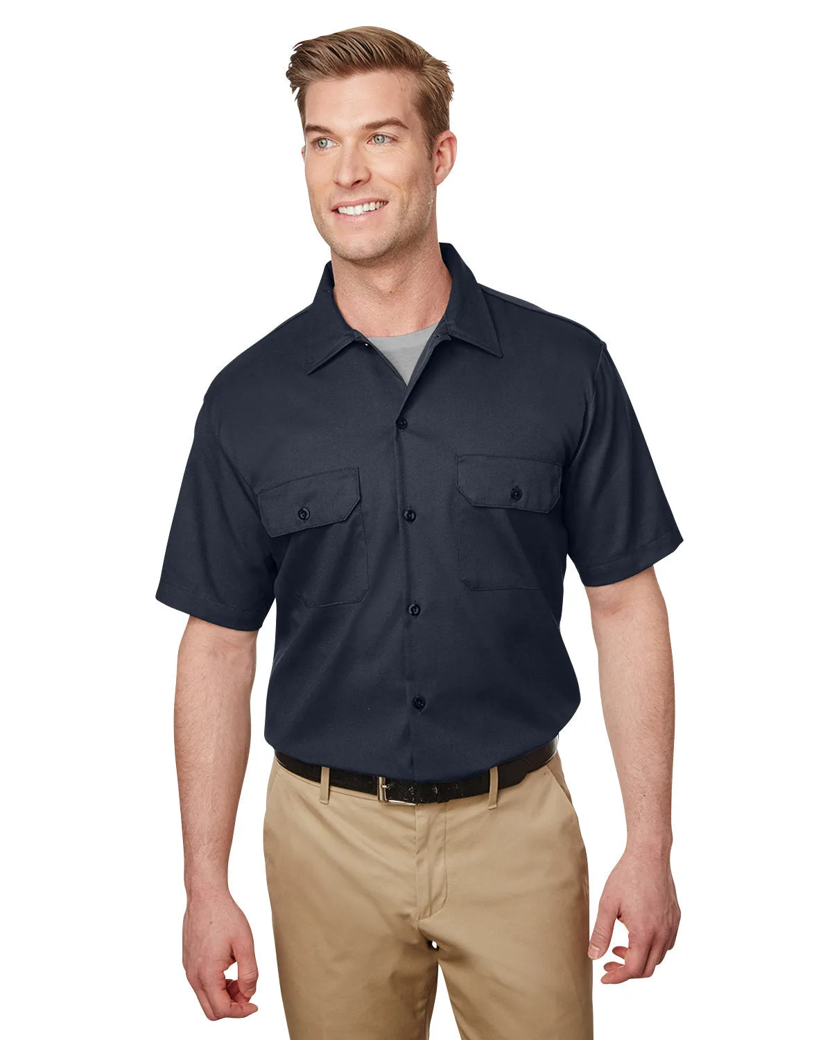 Dickies Men's Short Sleeve Slim Fit Flex Twill Work Shirt