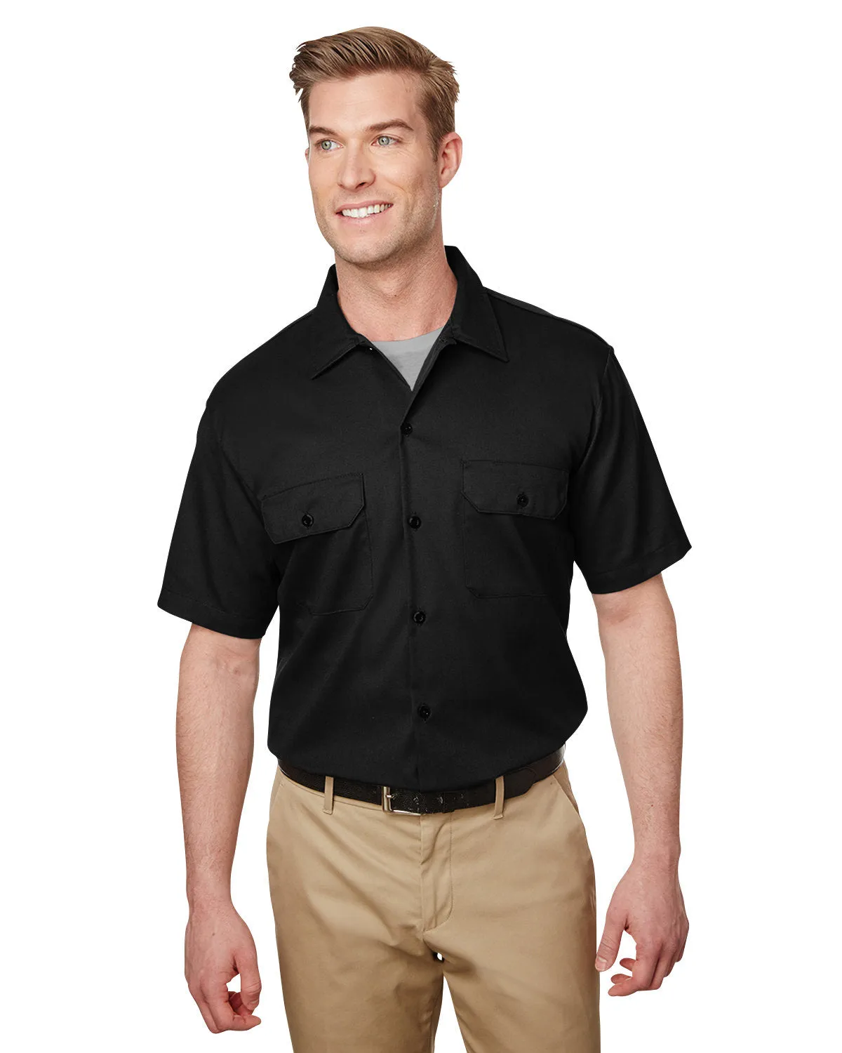 Dickies Men's Short Sleeve Slim Fit Flex Twill Work Shirt