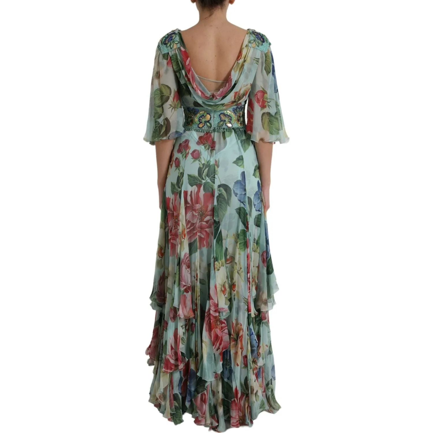 Dolce & Gabbana Elegant Floral Silk Long Dress