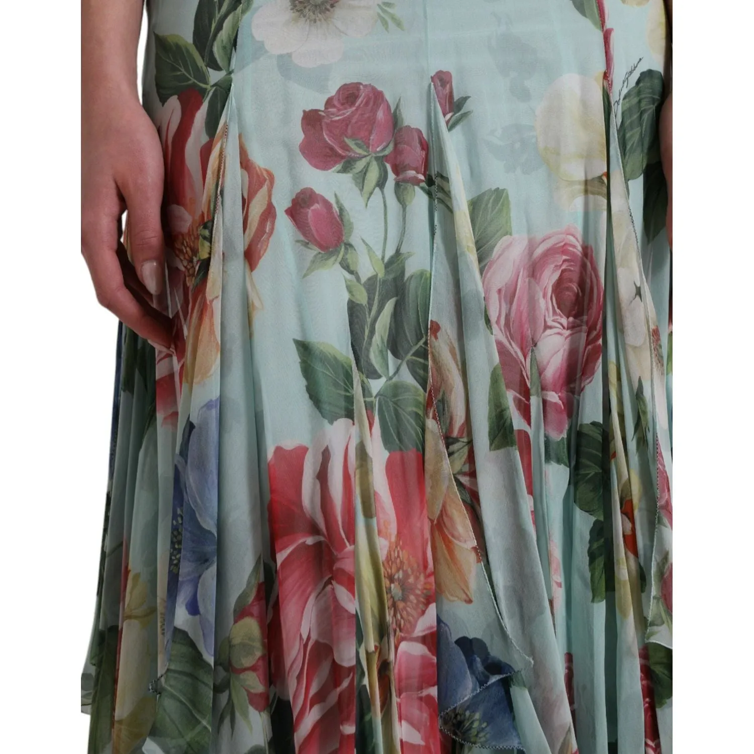 Dolce & Gabbana Elegant Floral Silk Long Dress