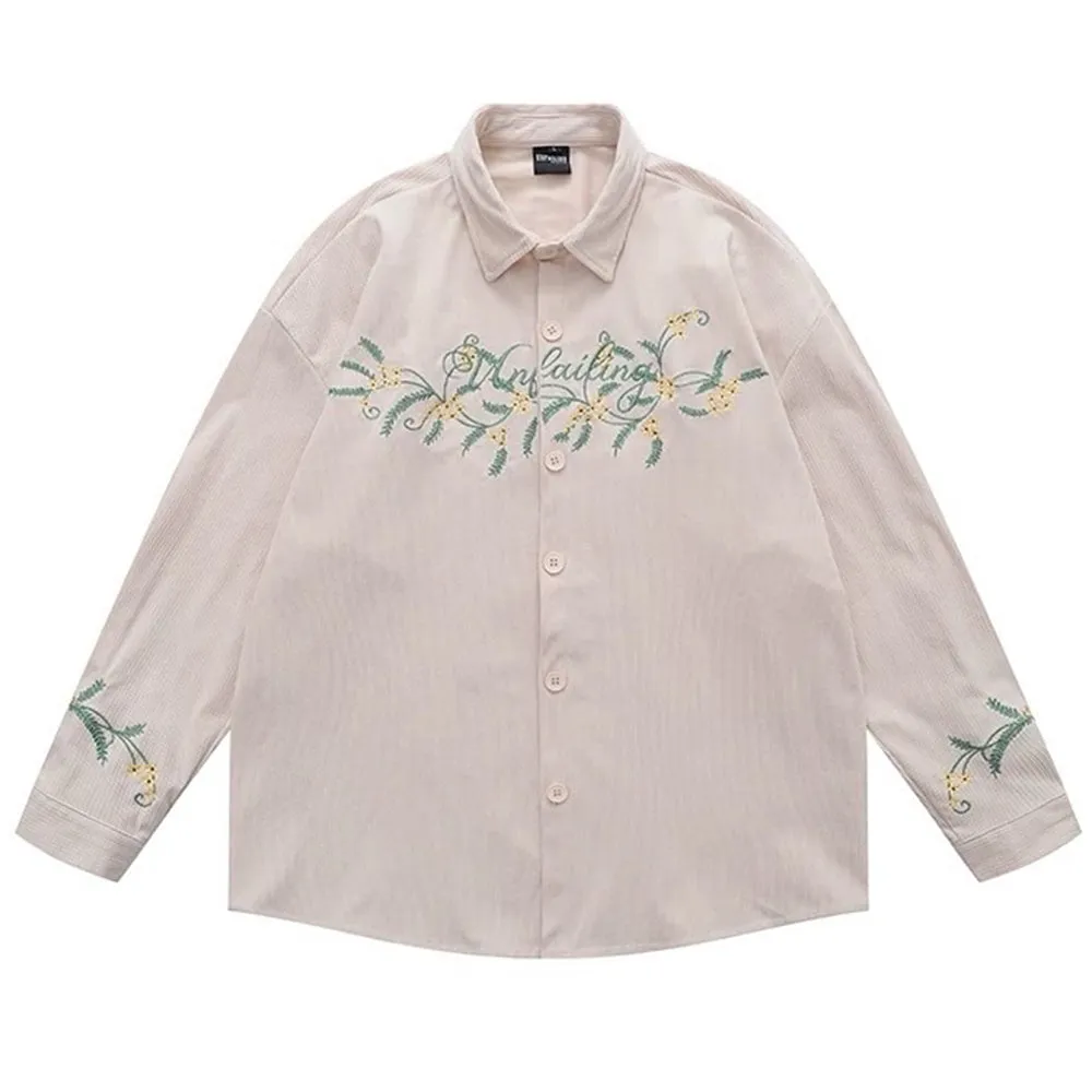 Earthcore Aesthetic Floral Button-Up Shirt