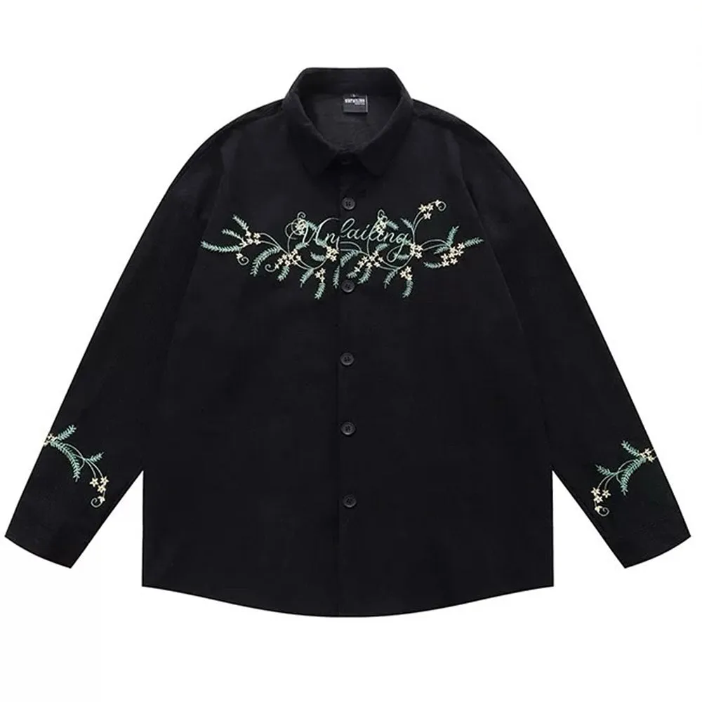 Earthcore Aesthetic Floral Button-Up Shirt