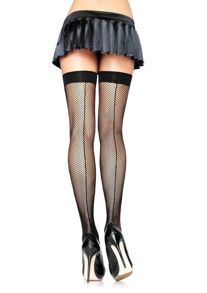 Fiona Plus Fishnet Thigh High Stockings