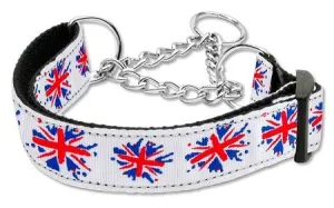 Graffiti Union Jack(UK Flag) Nylon Ribbon Collar Martingale Medium