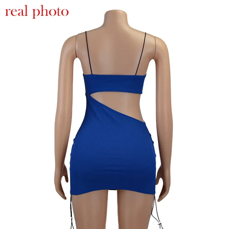 Jessie Cut-Out Backless Patchwork Mini Dress