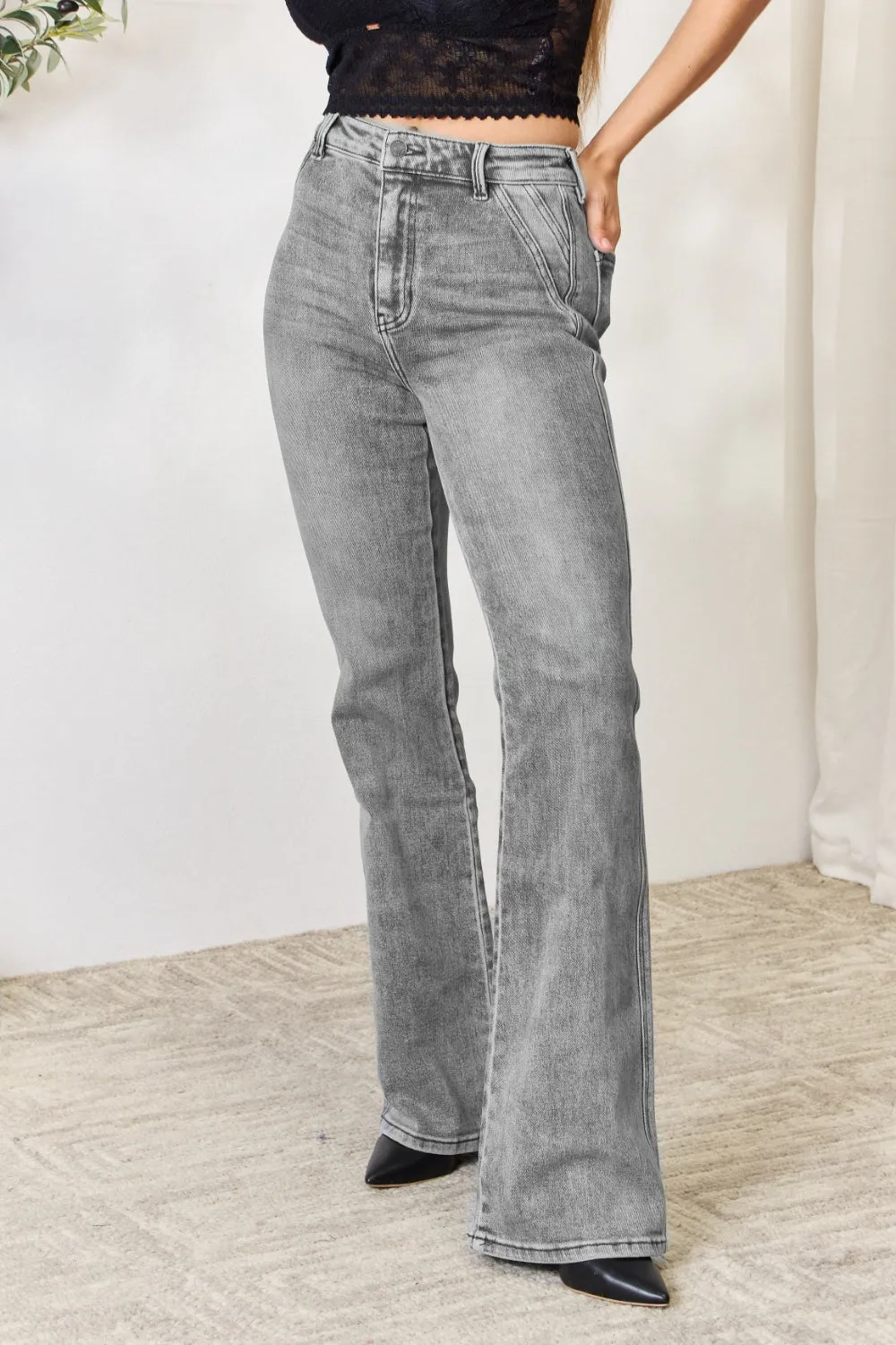 Kancan High Waist Slim Flare Jeans