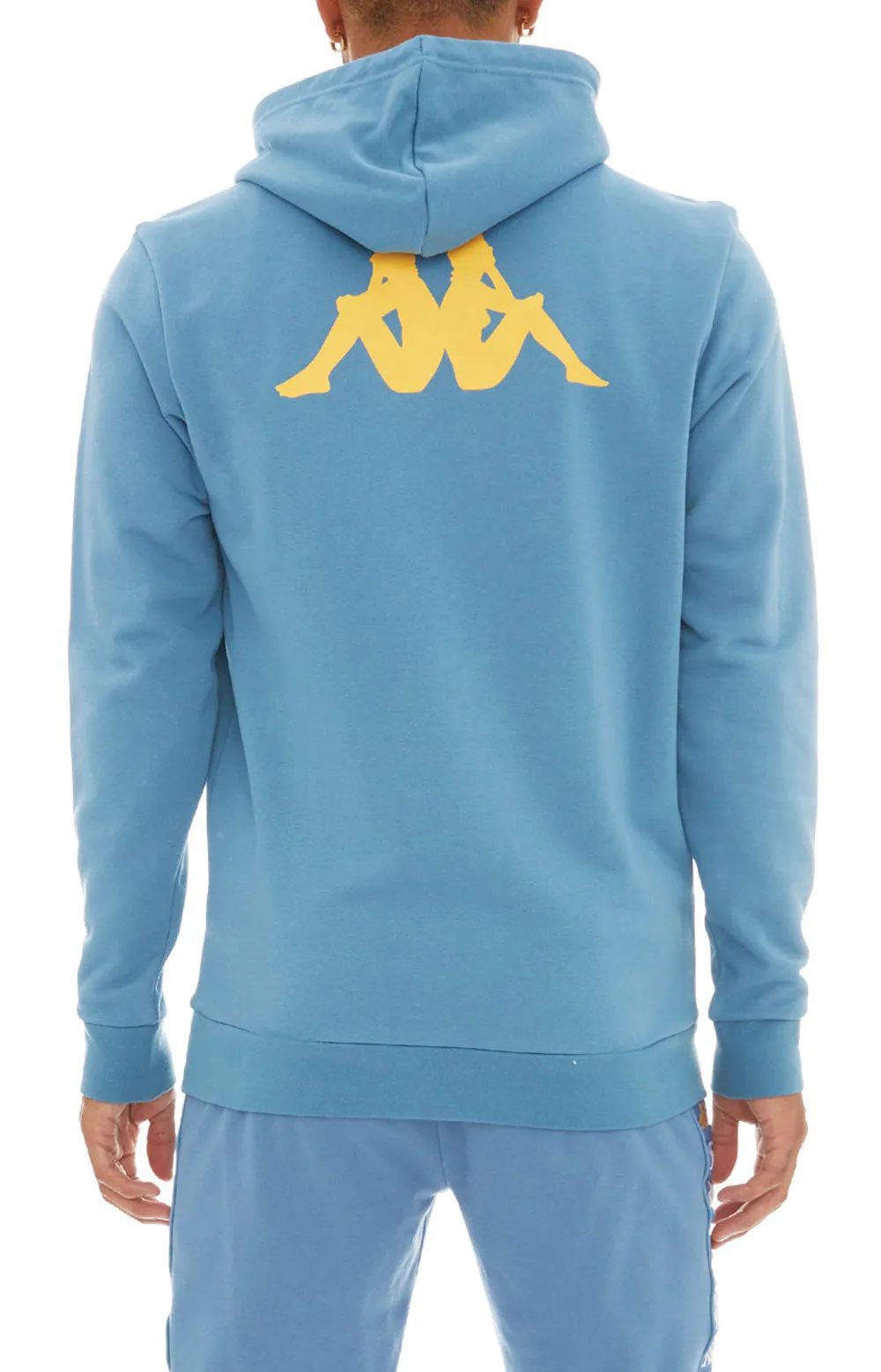 Kappa Men's Haris Pullover Hoodie - Navy Blue/White/Yellow Accents