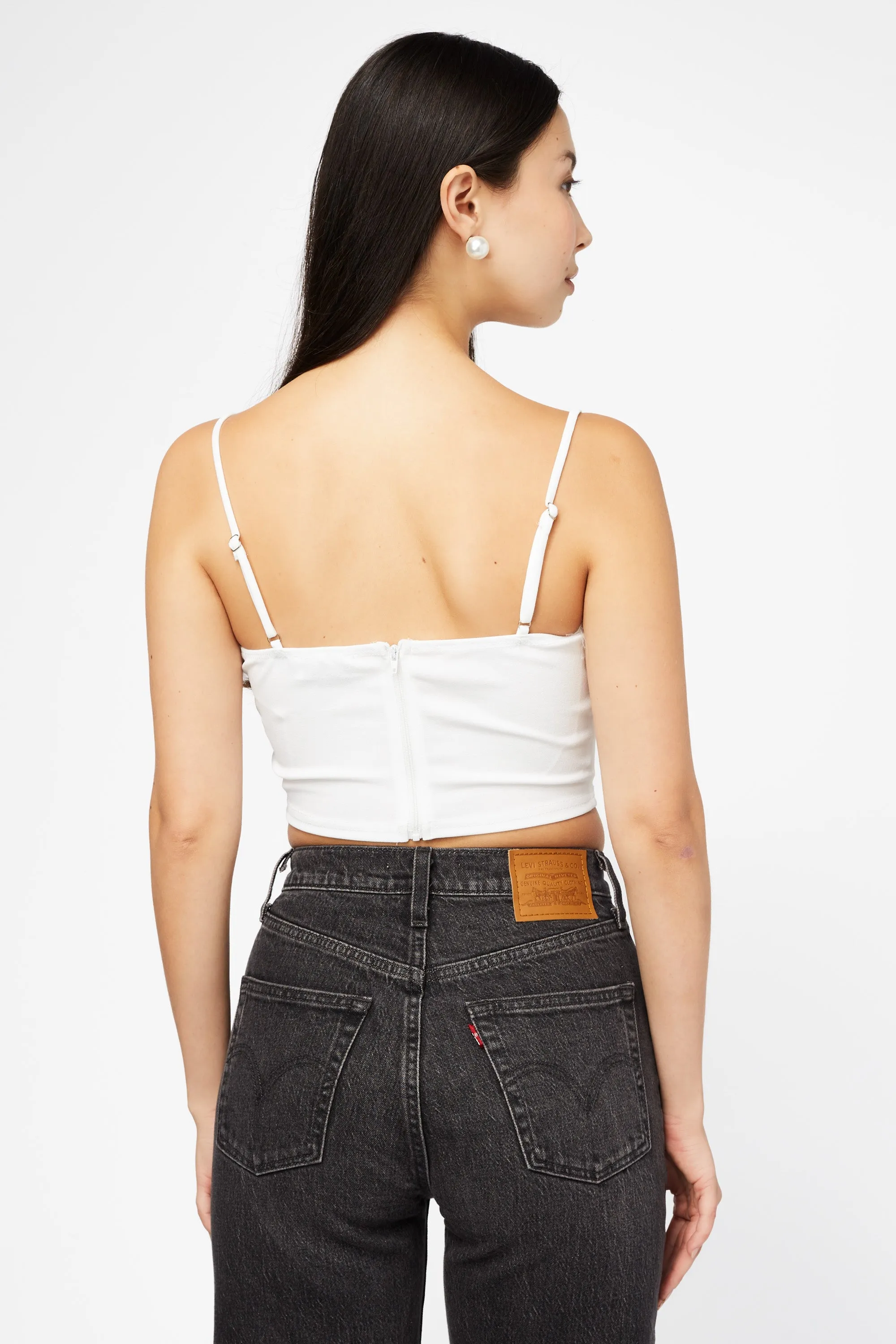 Kenny Feather Trim Crop Bustier