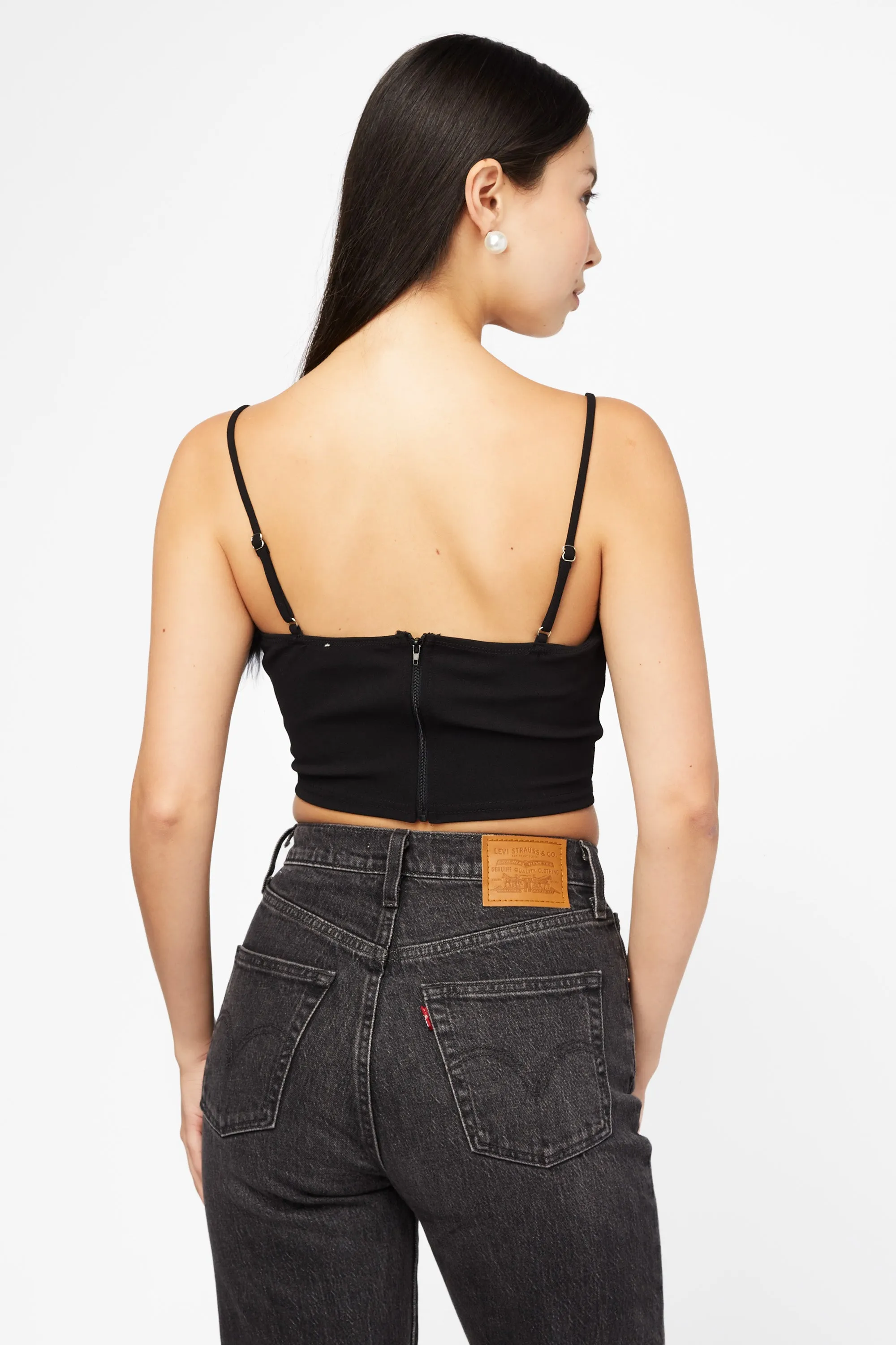 Kenny Feather Trim Crop Bustier