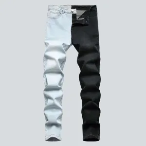 Light blue black men's jeans