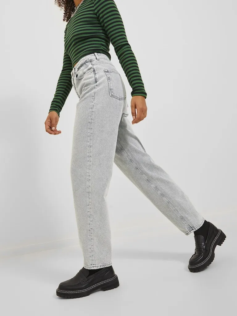 Lisbon Mom Jeans Light Grey Denim