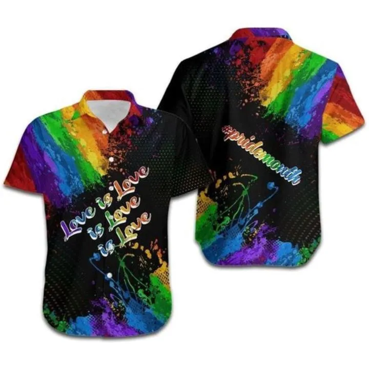 Love Is Love Lgbt Pride Hawaiian Shirt, Love Is Love Rainbow Hawaiian Shirt, Pride Month Gift, Full 3d Printed Shirt For Summer