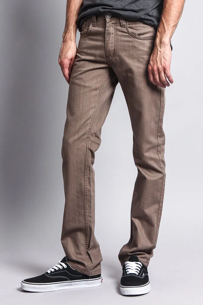 Men's Slim Fit Colored Denim Jeans (Taupe)