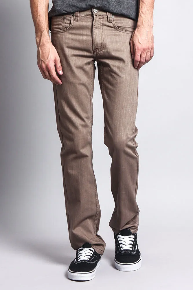 Men's Slim Fit Colored Denim Jeans (Taupe)