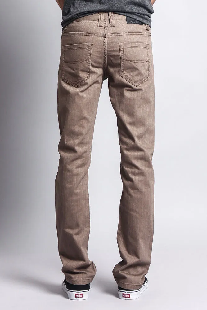 Men's Slim Fit Colored Denim Jeans (Taupe)