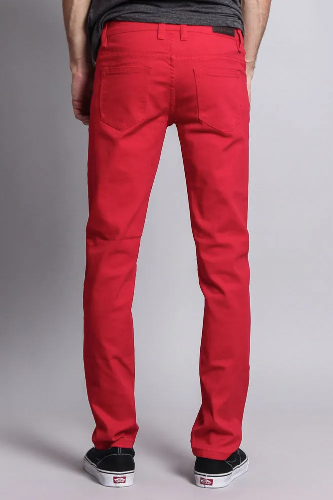 Men's Slim Fit Colored Jeans (Red)