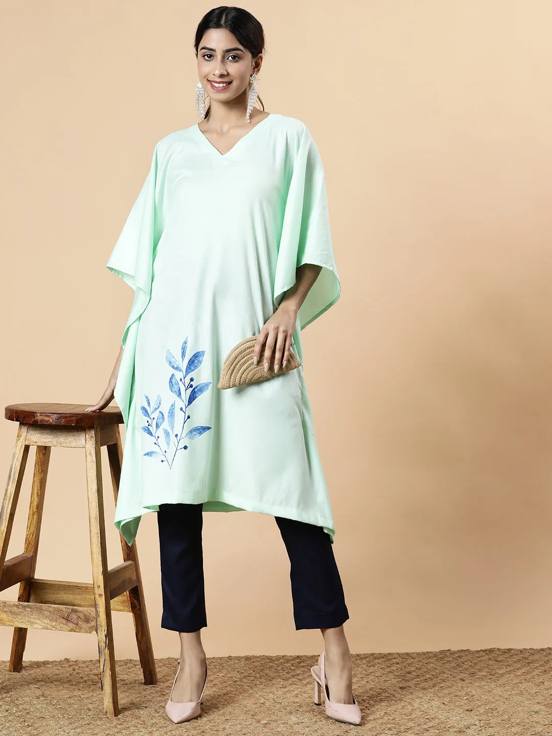 Mint Rayon LongKurta - BlueLeaf