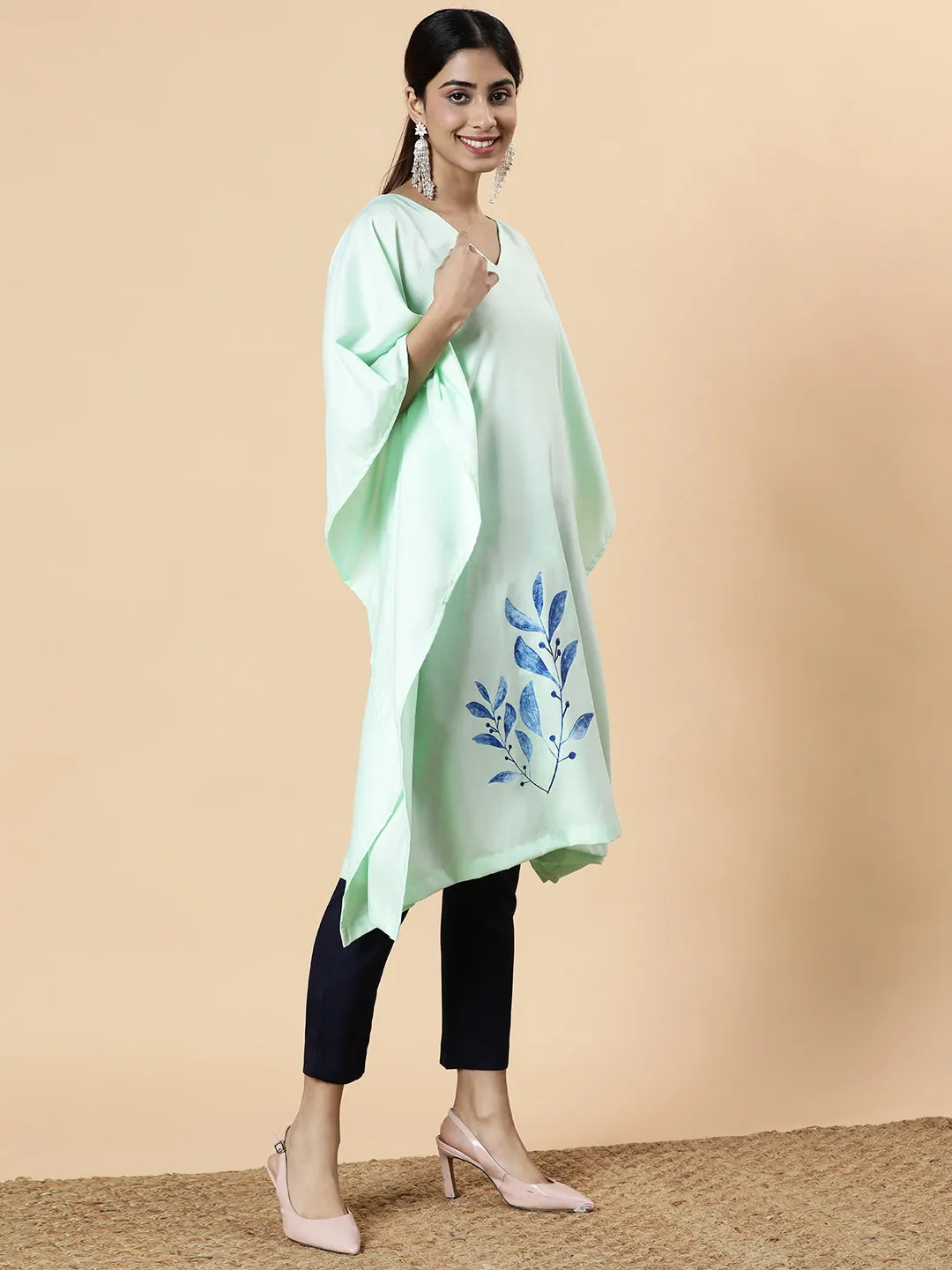 Mint Rayon LongKurta - BlueLeaf