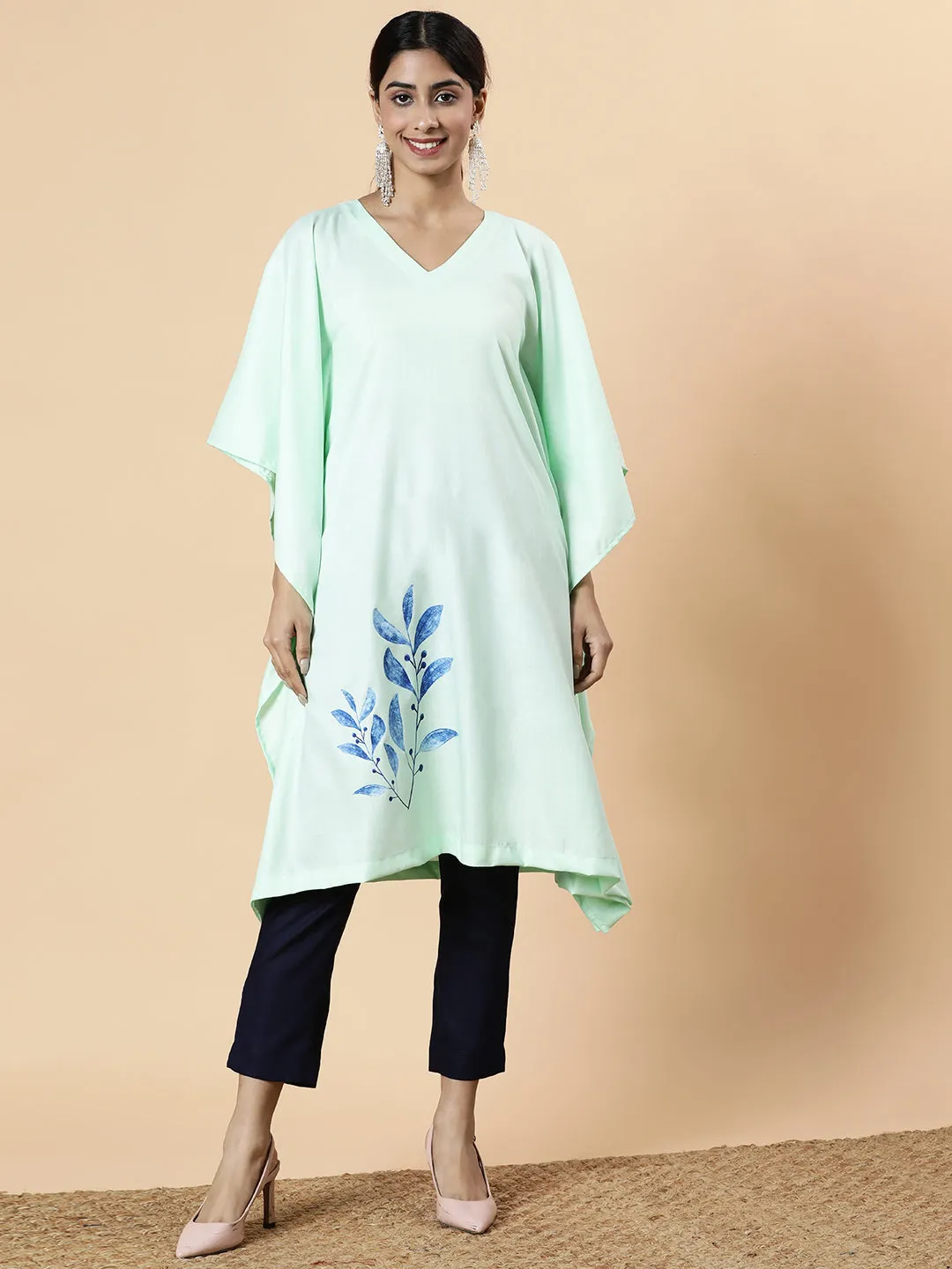 Mint Rayon LongKurta - BlueLeaf