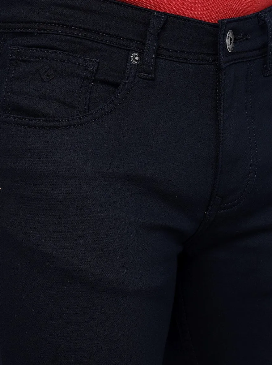 Navy Blue Solid Narrow Fit Jeans | Greenfibre