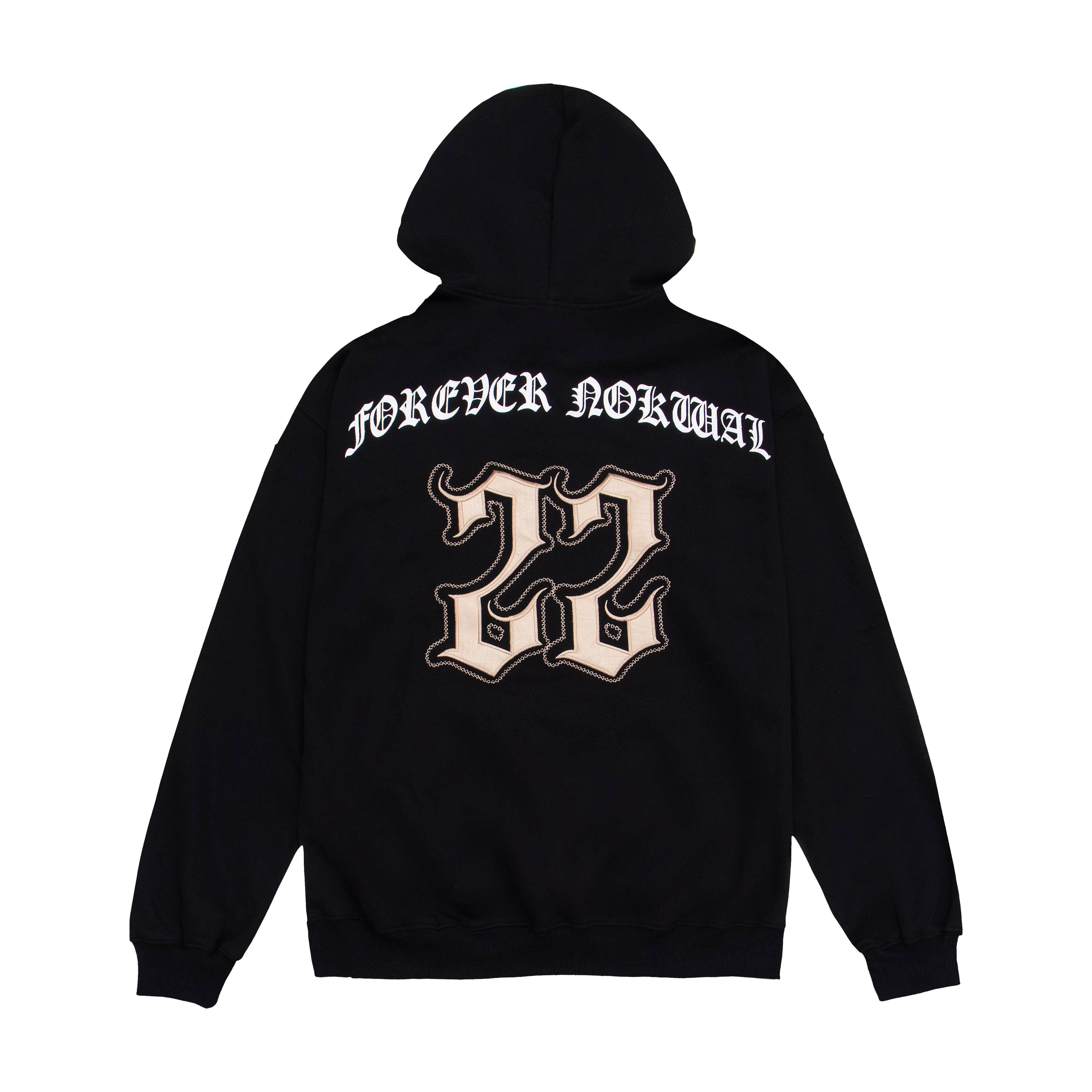 Oversize Monogram Patch Hoodie - Black