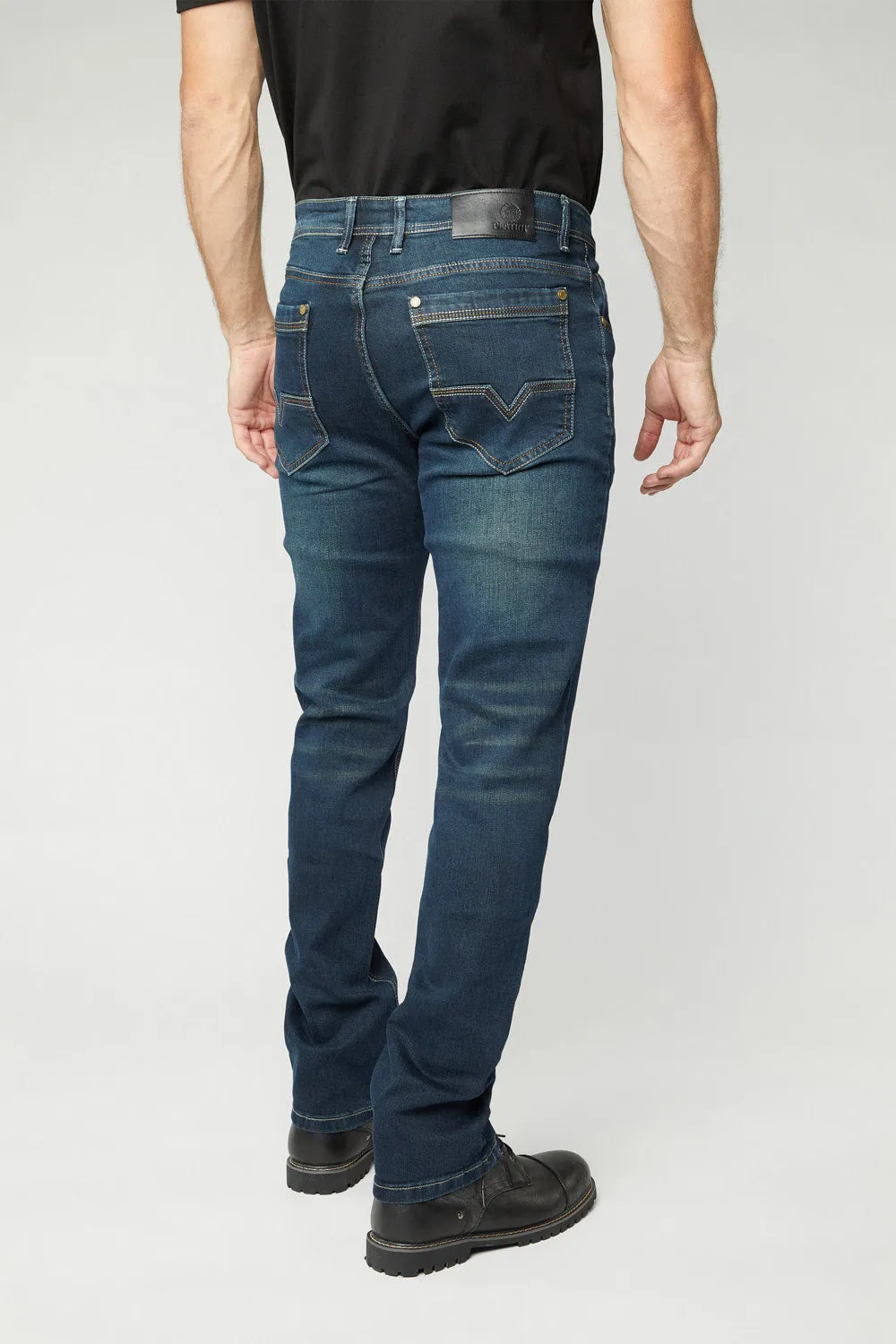 Pax Men's Dk. Blue Aged Slim Stretch Jeans