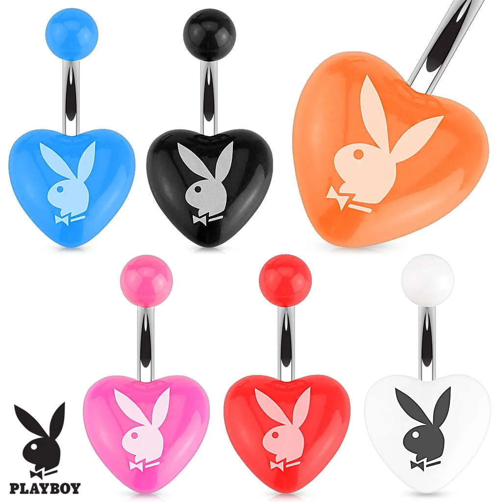 Playboy Bunny Heart Belly Ring