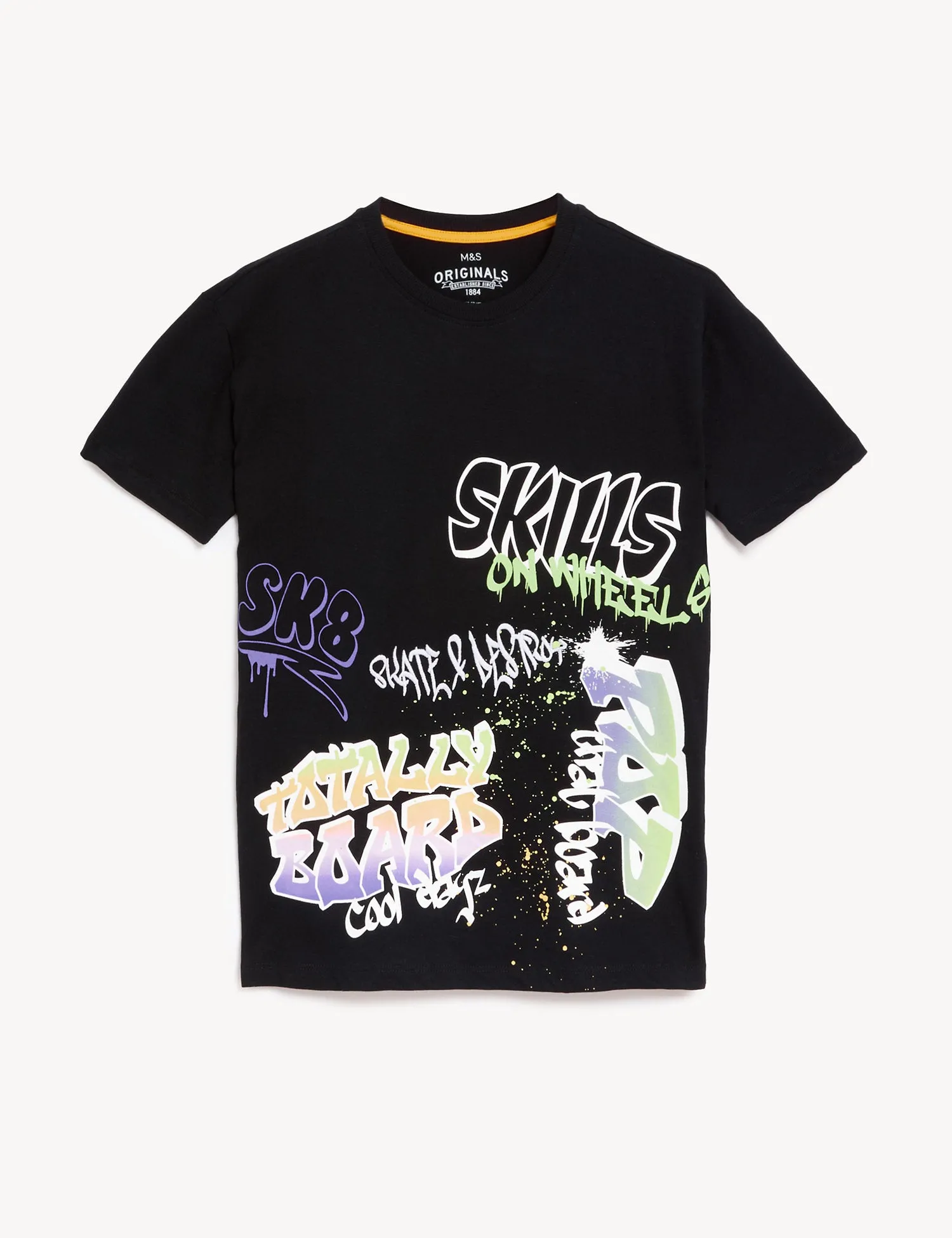 Pure Cotton Graffiti Slogan T-Shirt