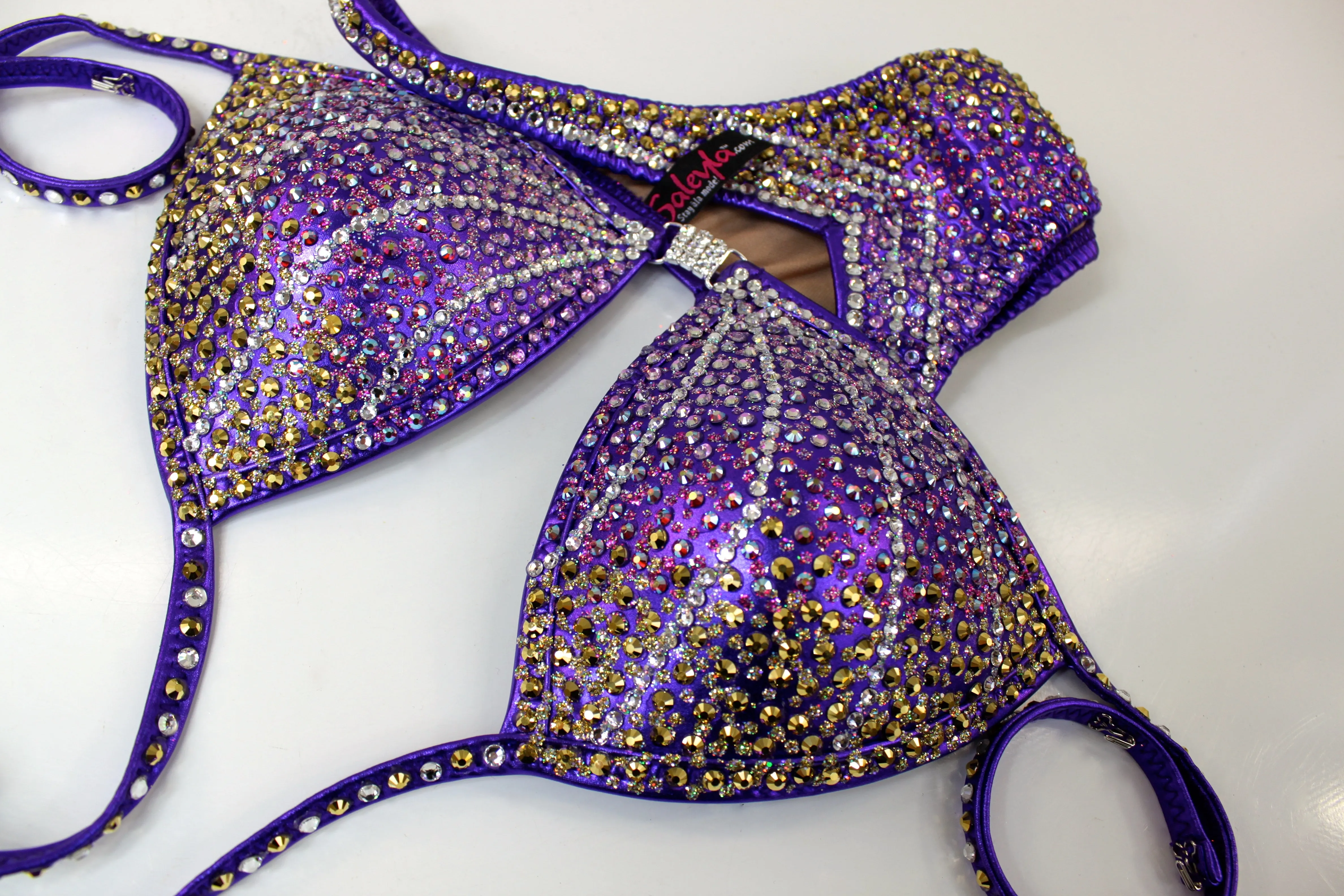 Purple Gold Ombre Figure Competition Suit