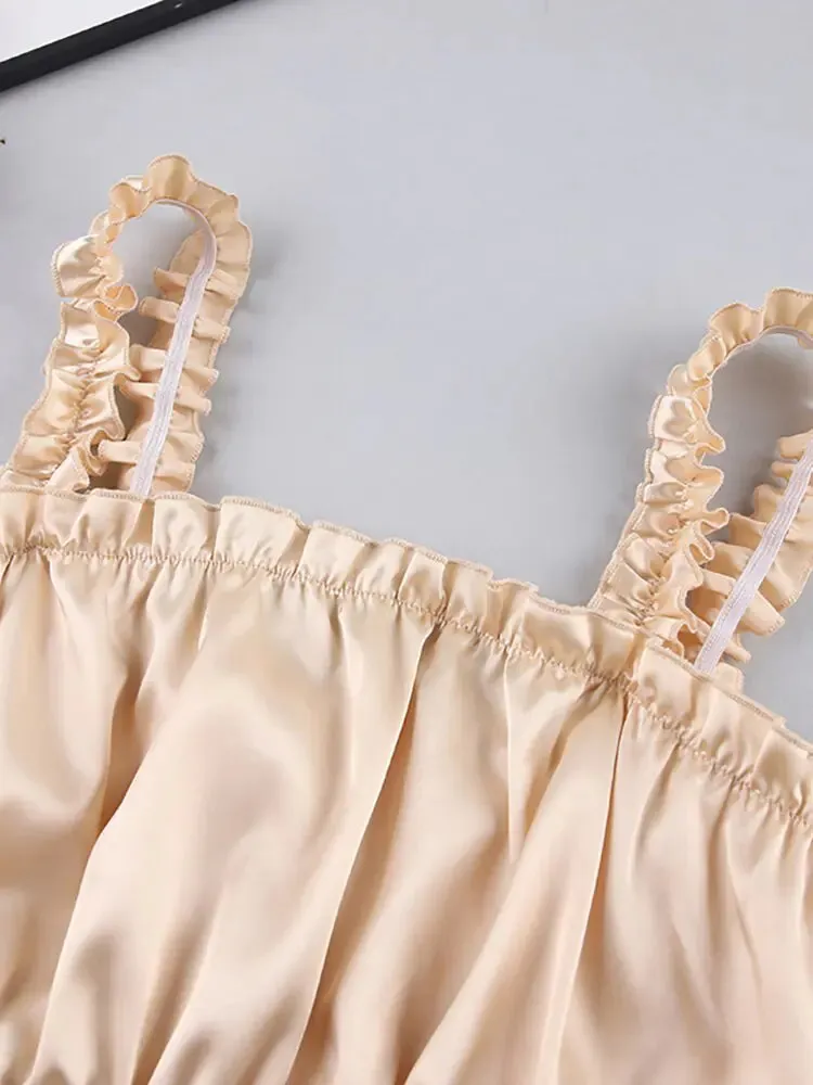 Restve 2 Pieces Set Ruffle Spaghetti Strap