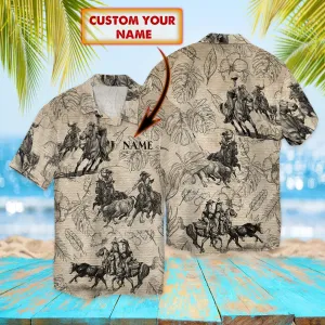 Roping Hawaiian Shirt, Roping Hawaii shirt, Custom name Hawaiian Shirt for Men, Women