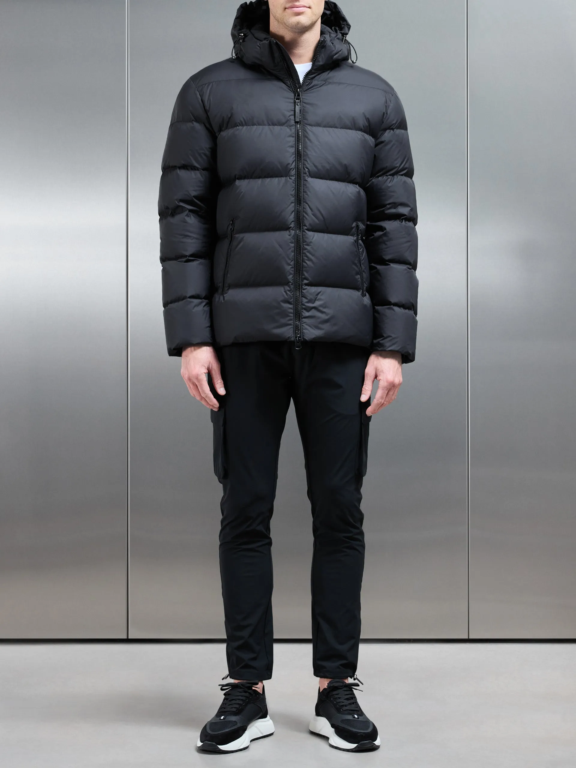 Short Down Jacket in Midnight Black