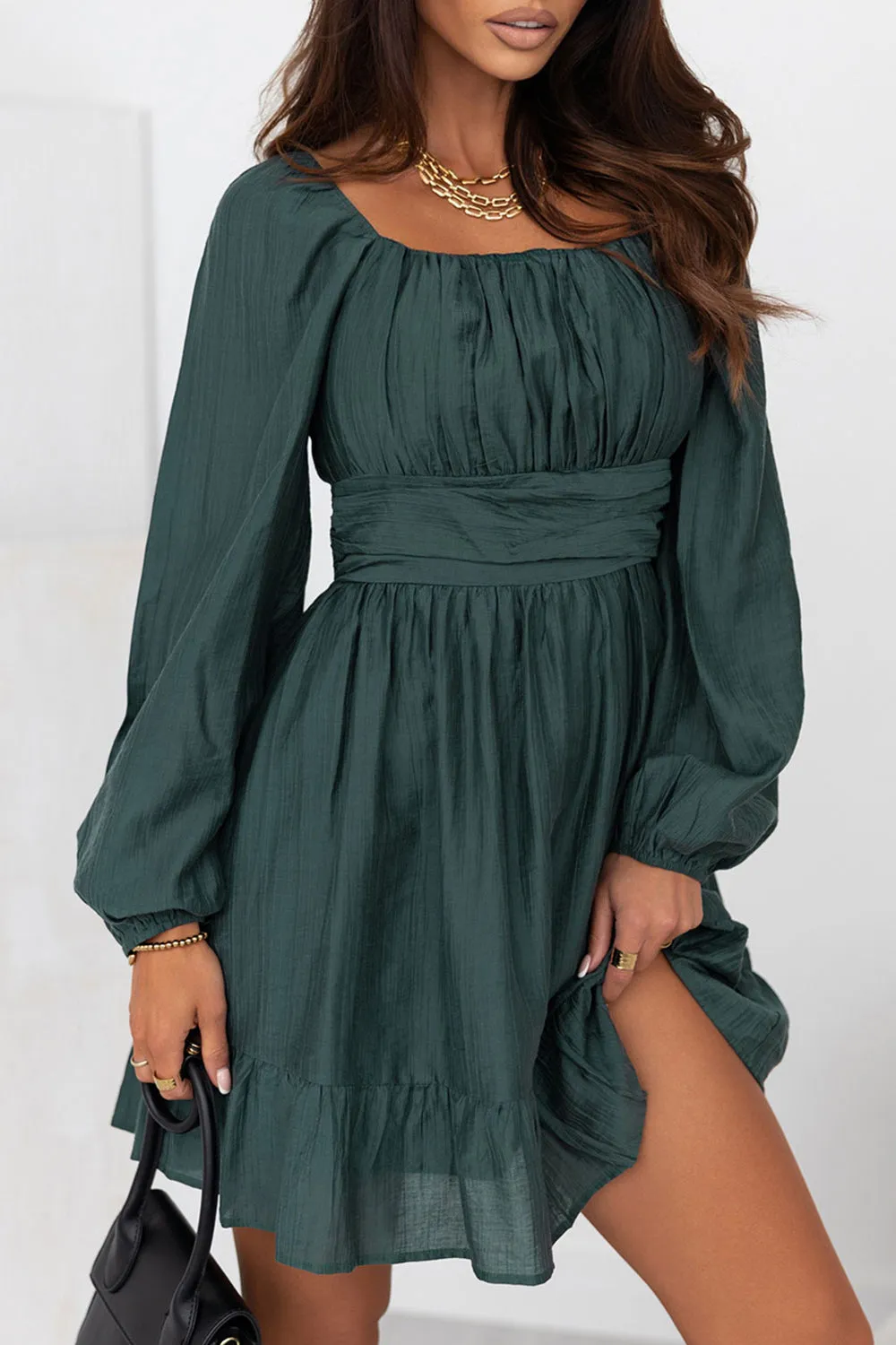 Short Long Sleeve Resort Dress