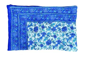 SIBLEY Jaipuri Light Weight Pure Cotton Traditional Rajasthani Print Blue Colour Single Bed Quilt/Razai/Blanket (Indigo Blue)