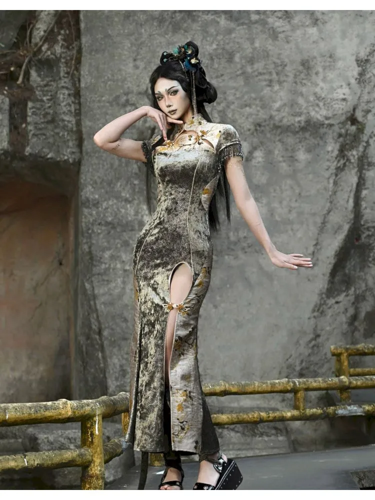 Slim Fishtail Long Slit Cheongsam Dresses【s0000006631】