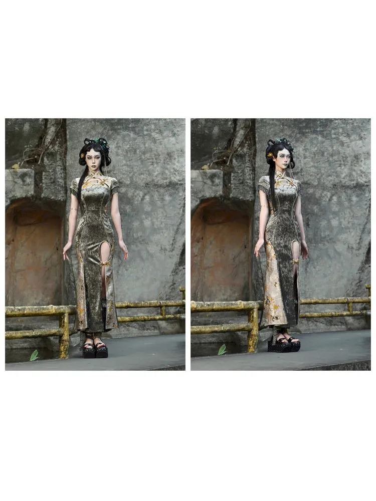 Slim Fishtail Long Slit Cheongsam Dresses【s0000006631】