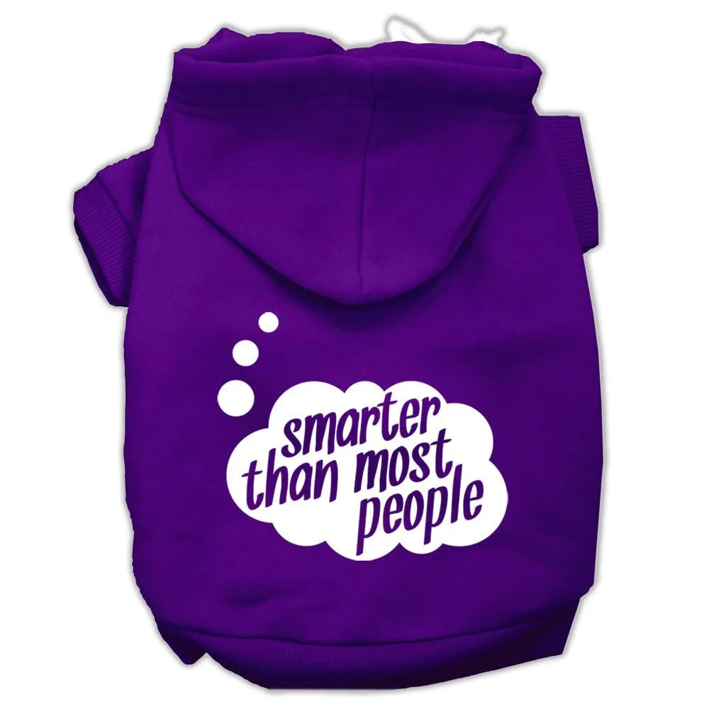 Smarter then Most People Screen Printed Dog Pet Hoodies Purple Size Sm (10)