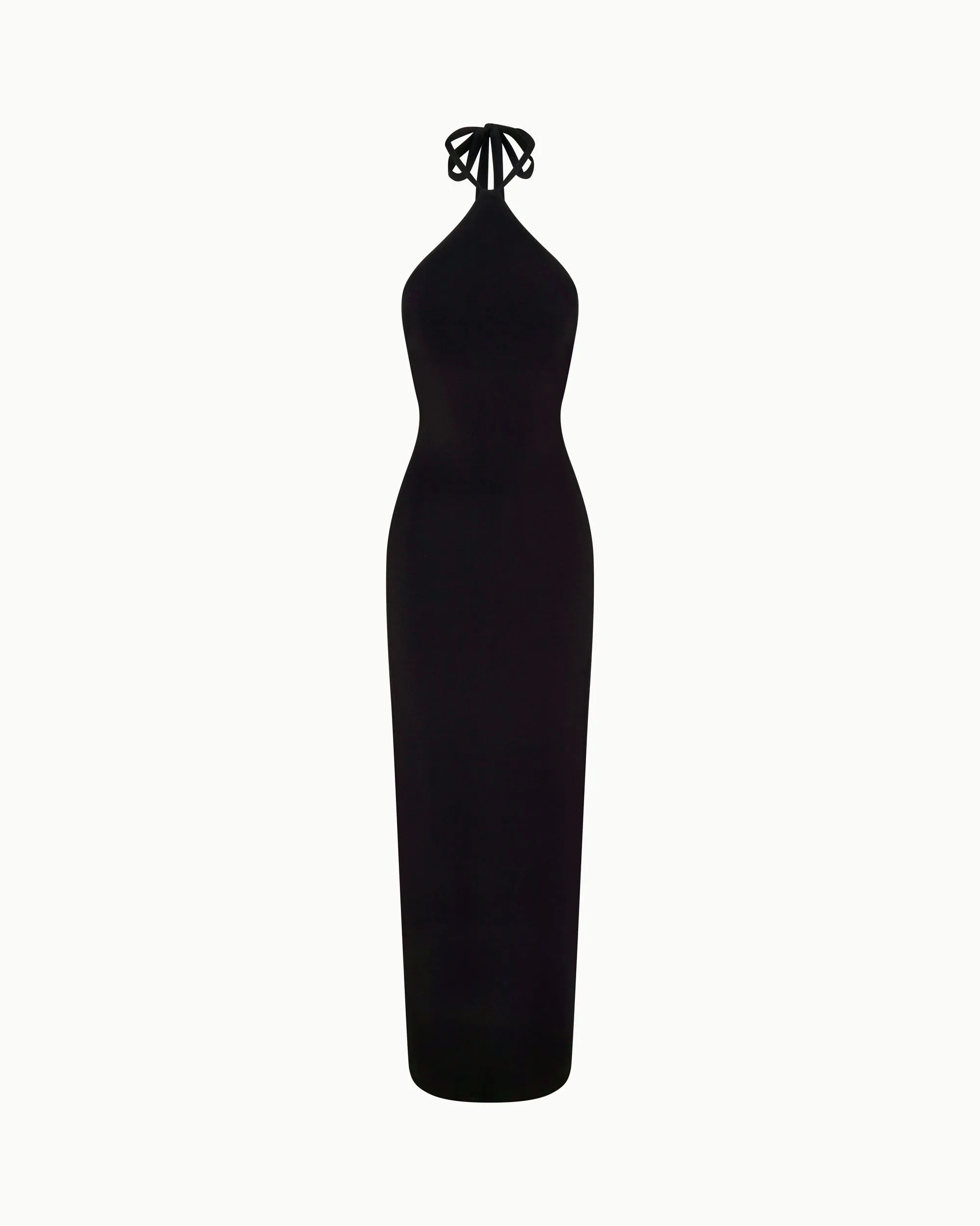 Soft Stretch Halter Maxi Dress | Black