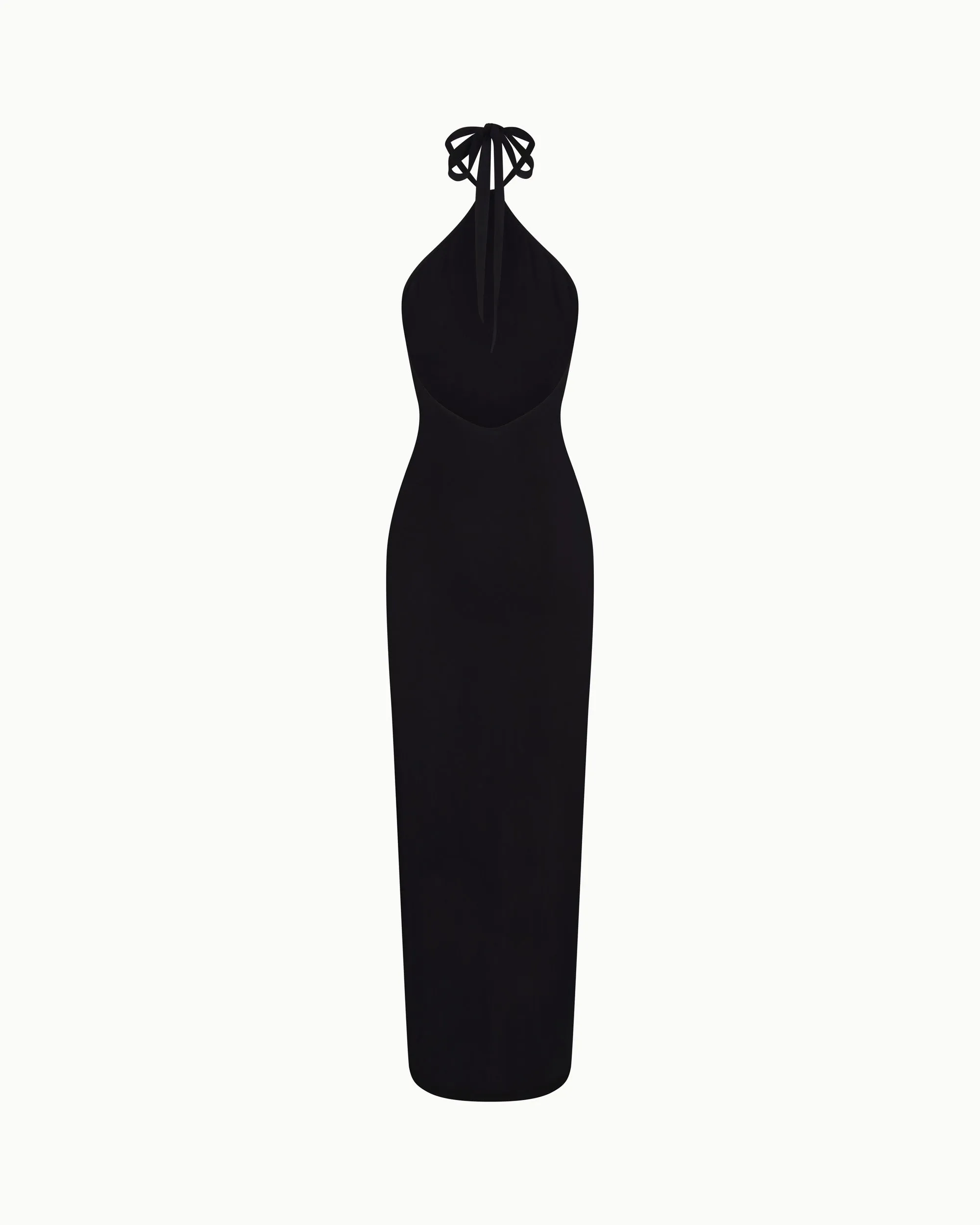 Soft Stretch Halter Maxi Dress | Black